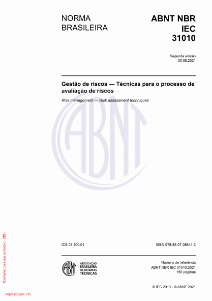 ABNT NBR IEC 31010-2021Risk management - Risk assessment techniques