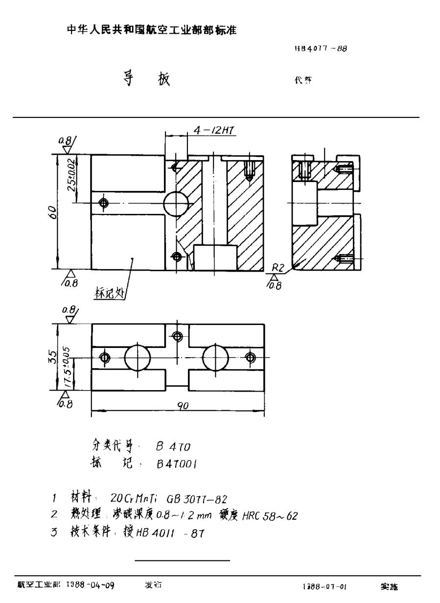 HB 4077-1988導(dǎo)板