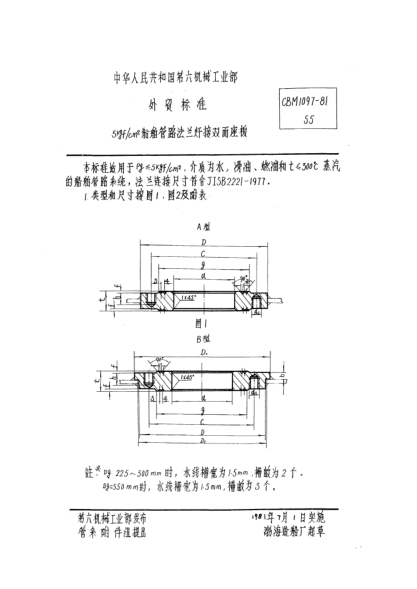 CBM 1097-19815kgf/cm2船舶管路法蘭焊接雙面座板