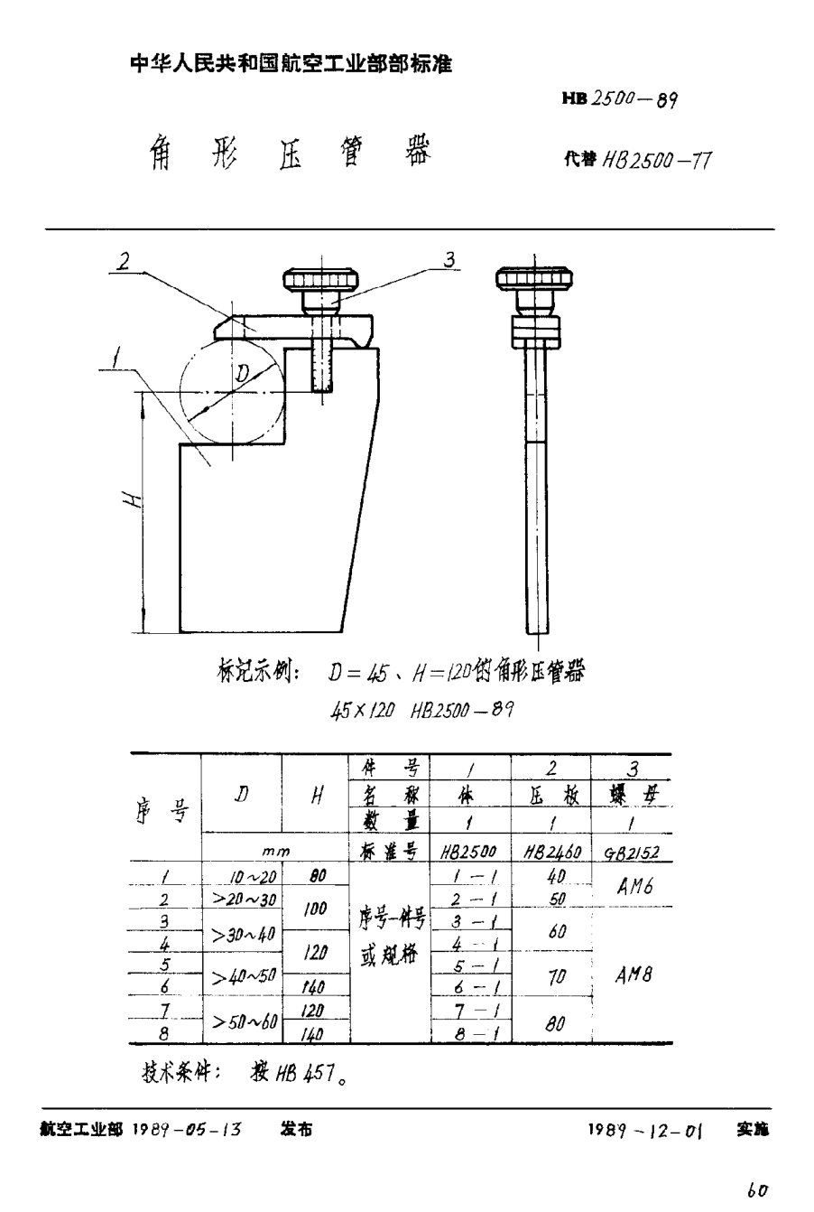HB 2500-1989角形壓管器