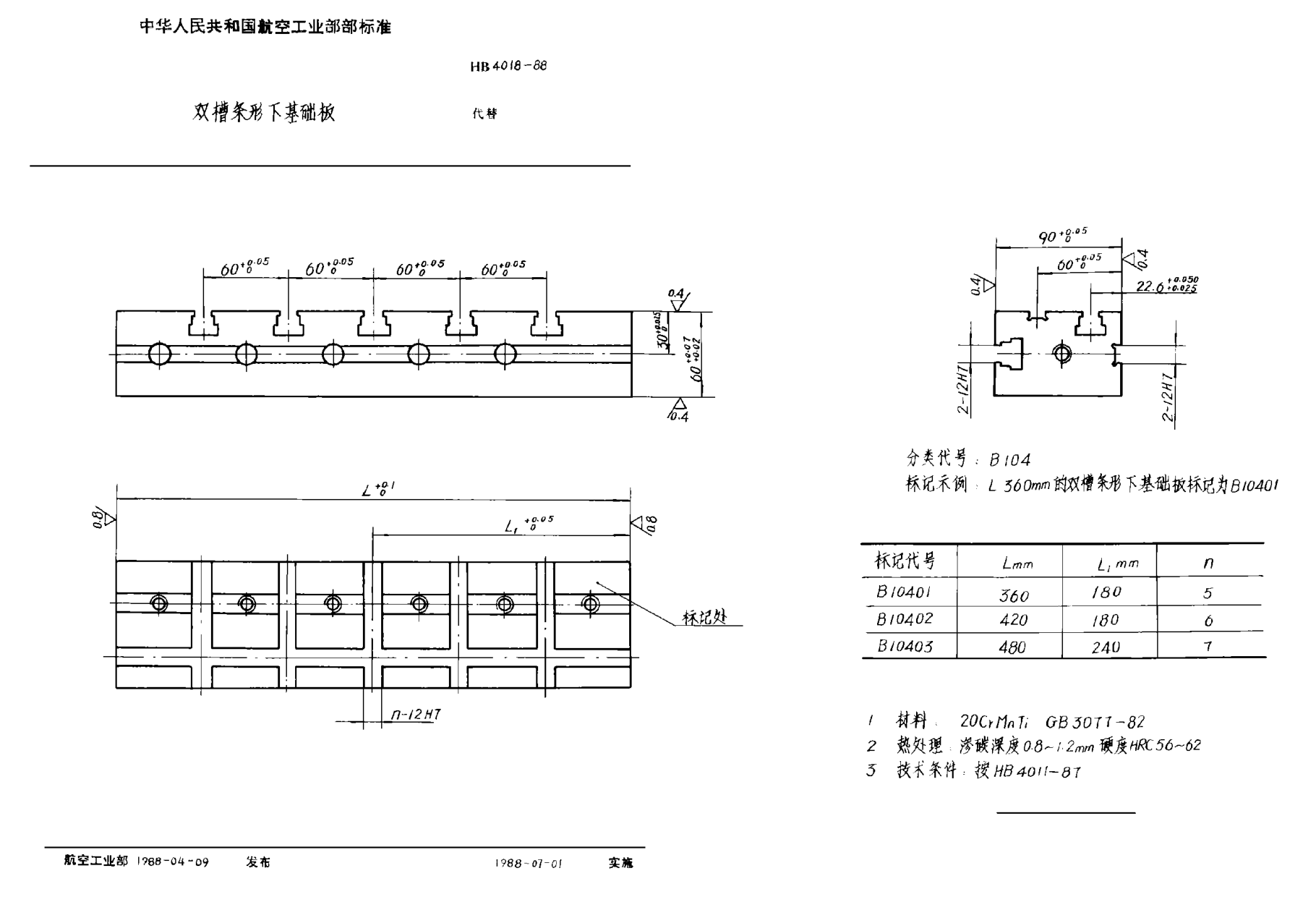 HB 4018-1988雙槽條形下基礎(chǔ)板