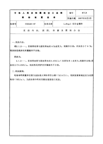 HB 5401 COR-1987LC9CgS1鋁合金鍛件