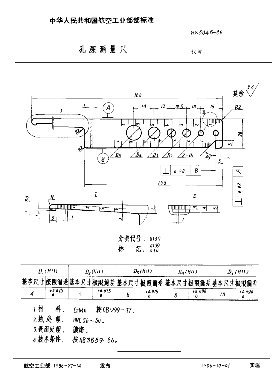 HB 3848-1986孔深測量尺