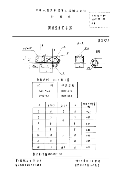 HB 5598-1980固定式單管卡箍