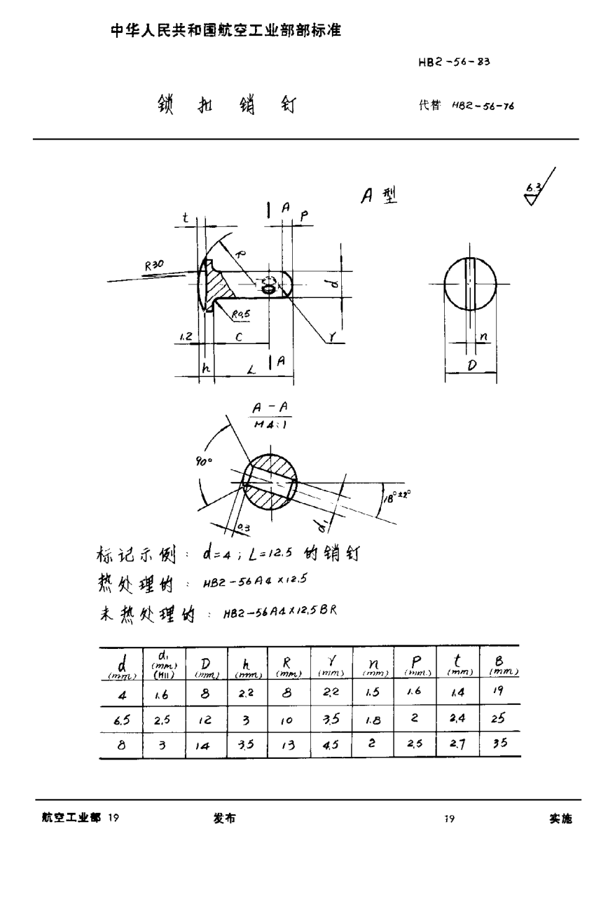 HB 2-56-1983鎖扣銷釘