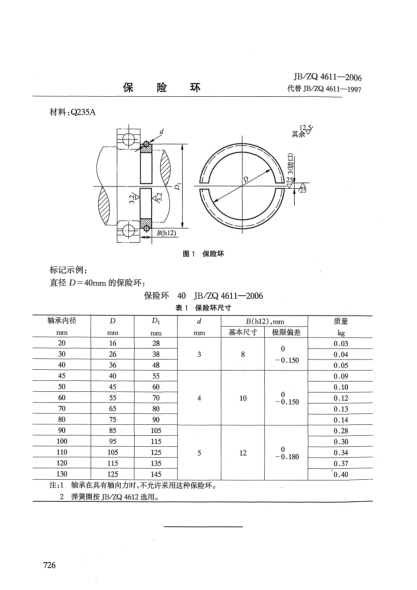 JB/ZQ 4611-2006保險(xiǎn)環(huán)