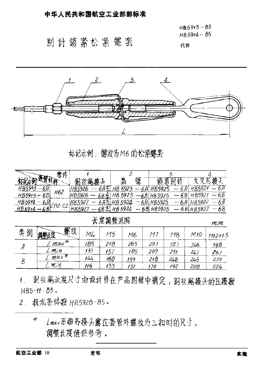 HB 5913-1985別針鎖緊松緊螺套