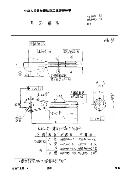 HB 5918-1985耳環(huán)接頭