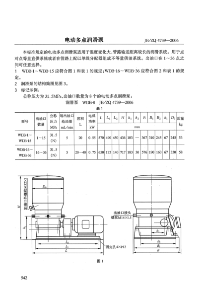 JB/ZQ 4739-2006電動多點潤滑泵