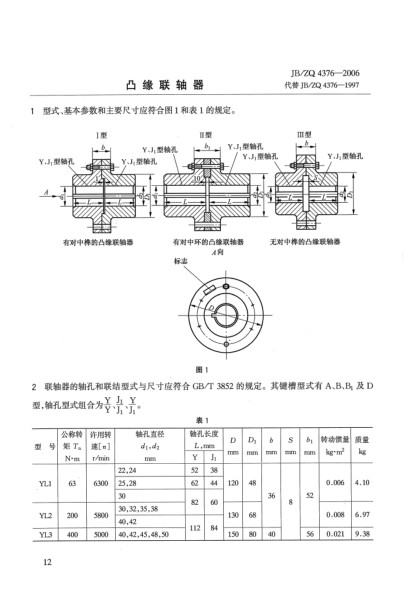 JB/ZQ 4376-2006凸緣聯(lián)軸器
