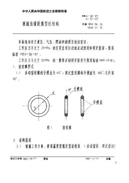 HB 4-57-1987圓截面橡膠圈密封結構