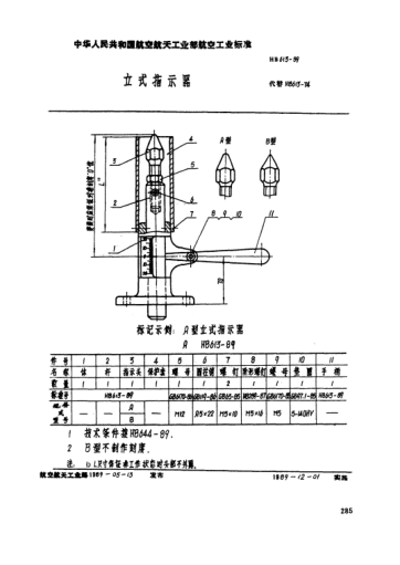 HB 613-1989立式指示器