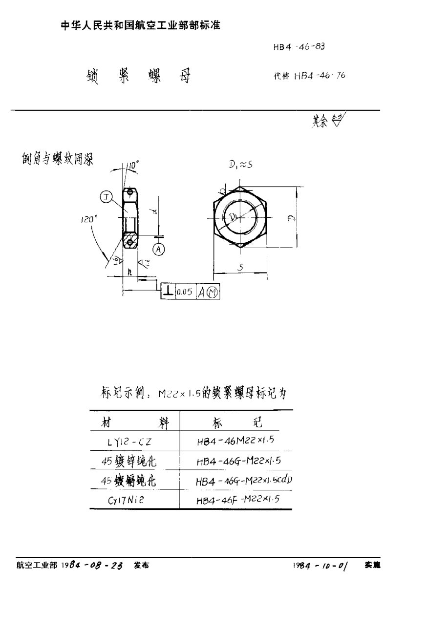 HB 4-46-1983鎖緊螺母