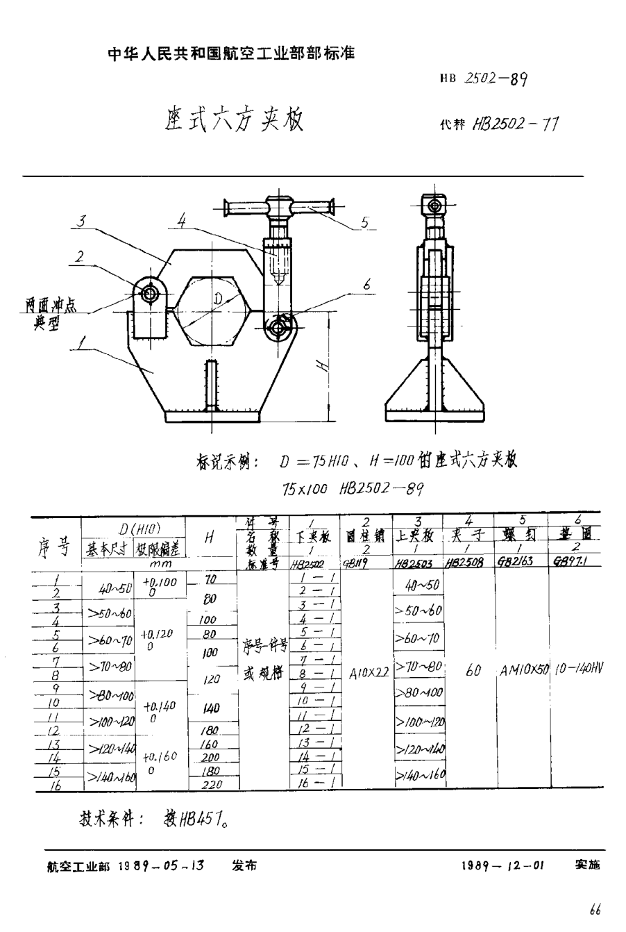 HB 2502-1989座式六方夾板