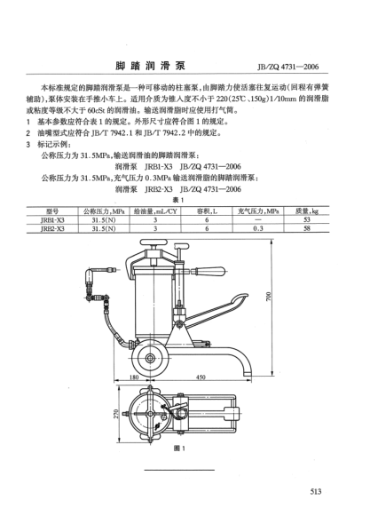JB/ZQ 4731-2006腳踏潤滑泵