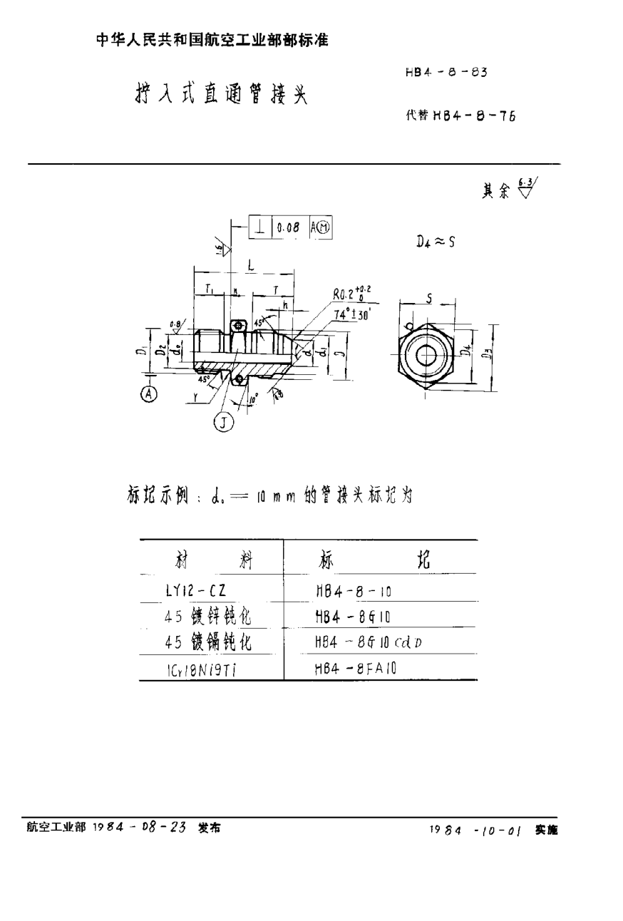 HB 4-8-1983擰入式直通管接頭