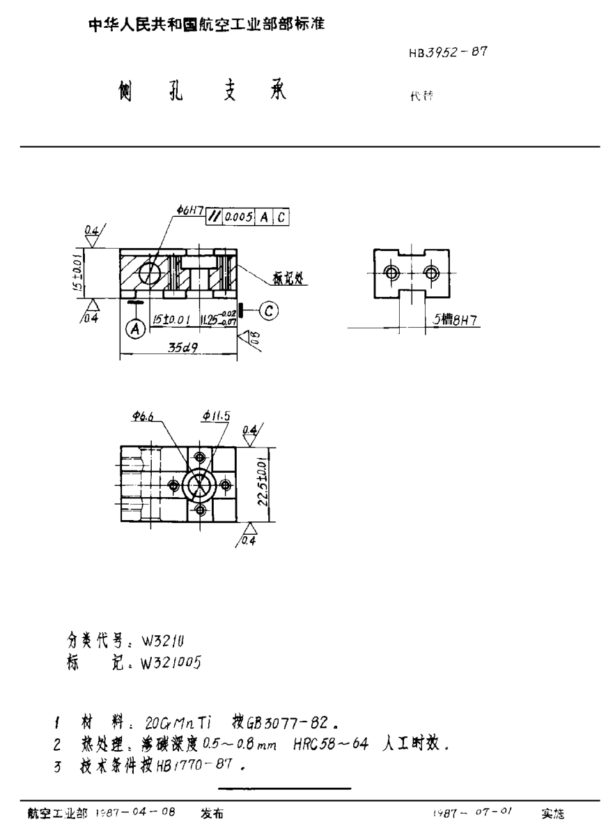 HB 3952-1987側(cè)孔支承
