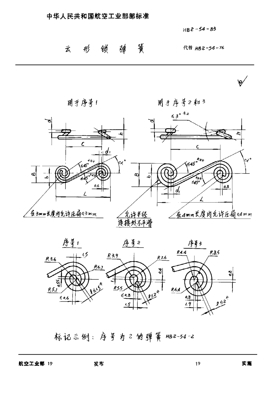 HB 2-54-1983方形鎖彈簧