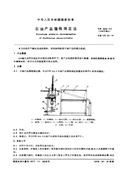 GB/T 255-1977石油產(chǎn)品餾程測(cè)定法