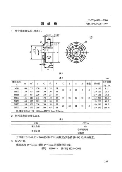 JB/ZQ 4328-2006圓螺母