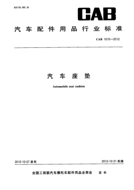CAB 1015-2012汽車座墊