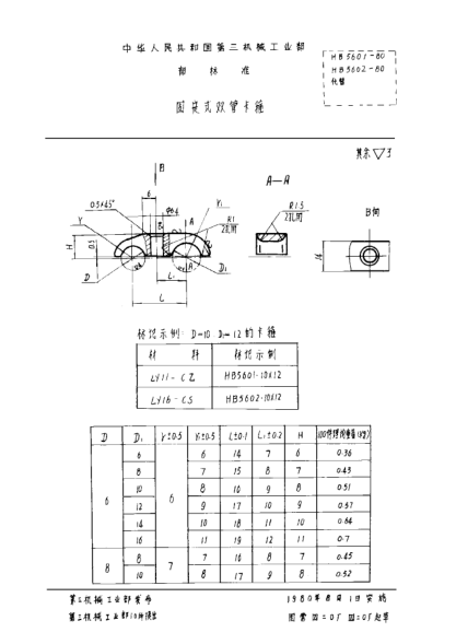 HB 5602-1980固定式雙管卡箍