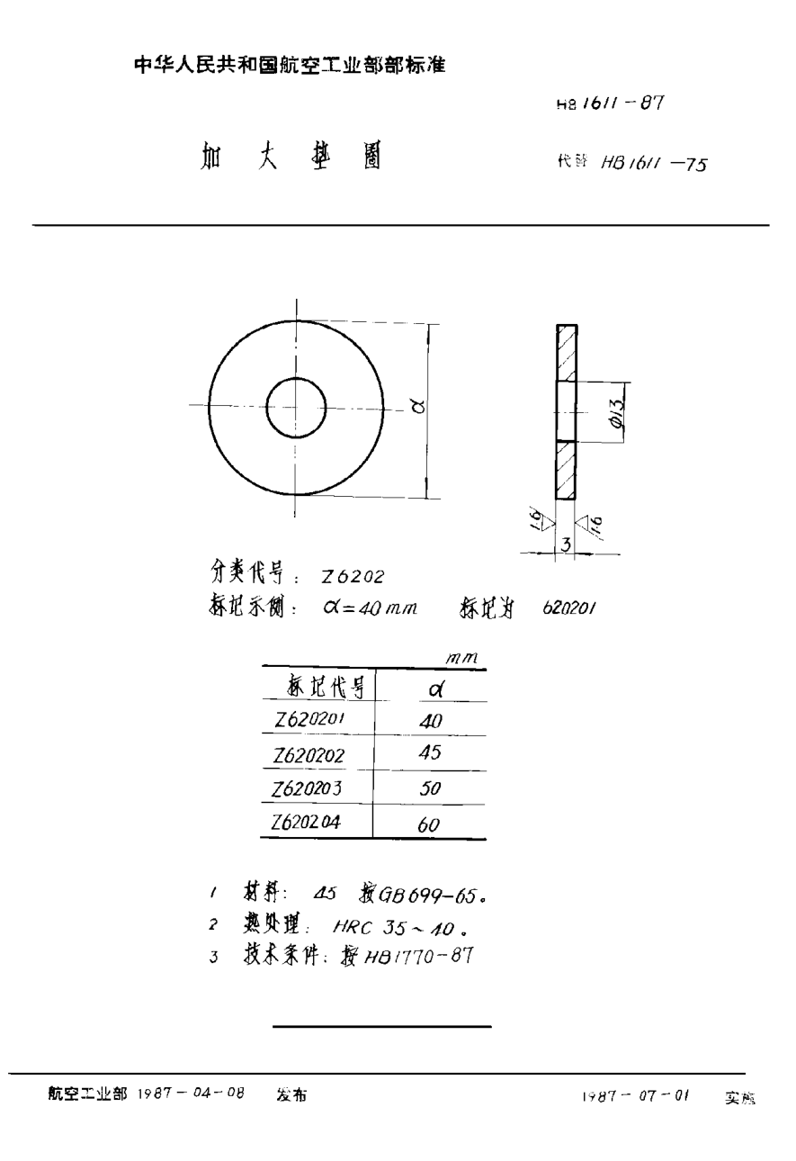 HB 1611-1987加大墊圈