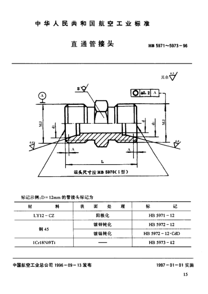 HB 5972-1996直通管接頭