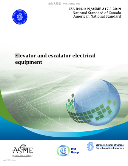 ASME A17.5-2019  Elevator and Escalator Electrical Equipment