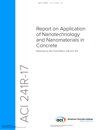 ACI 241R-2017   Report On Application Of Nanotechnology And Nanomaterials In Concrete