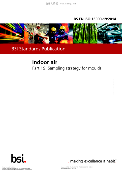 BS EN ISO 16000-19-2014   Indoor air. Sampling strategy for moulds