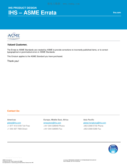 ASME V&V 20 ERRATA-2015  Standard for Verification and Validation in Computational Fluid Dynamics and Heat Transfer (INCLUDES ERRATA: 15-80;15-85;15-1540;15-1543)