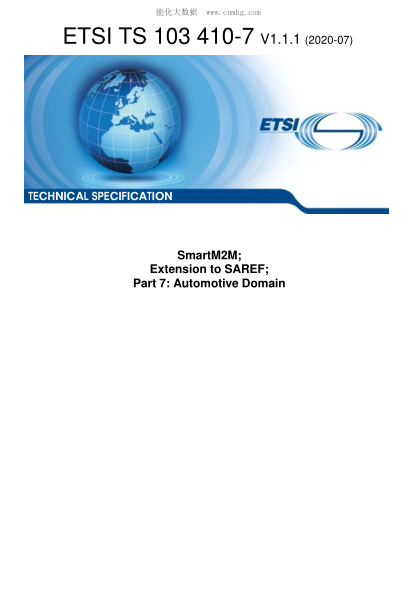ETSI TS 103 410-7-2020  Smartm2M; Extension To Saref; Part 7: Automotive Domain