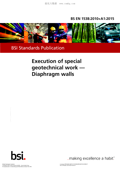 BS EN 1538-2010+A1-2015 特殊土工工作的執(zhí)行 圖解墻壁 Execution of special geotechnical works. Diaphragm walls