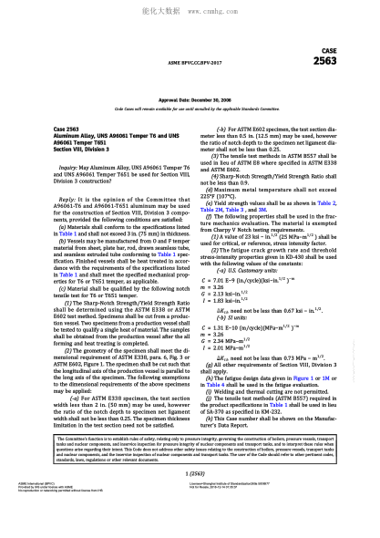 ASME BPVC-CC-BPV 2563-2017  Code Cases 2563:Boilers And Pressure Vessels