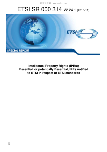 ETSI SR 000 314/2-2018  Intellectual Property Rights (Iprs); Essential, Or Potentially Essential, Iprs Notified To Etsi In Respect Of Etsi Standards