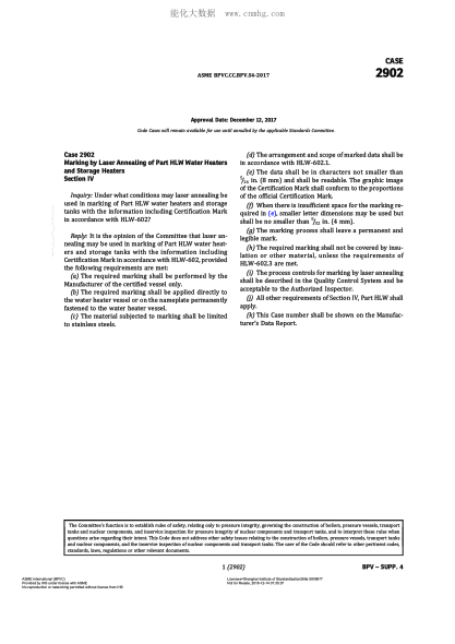 ASME BPVC-CC-BPV 2902-2017  Code Cases 2902:Boilers And Pressure Vessels
