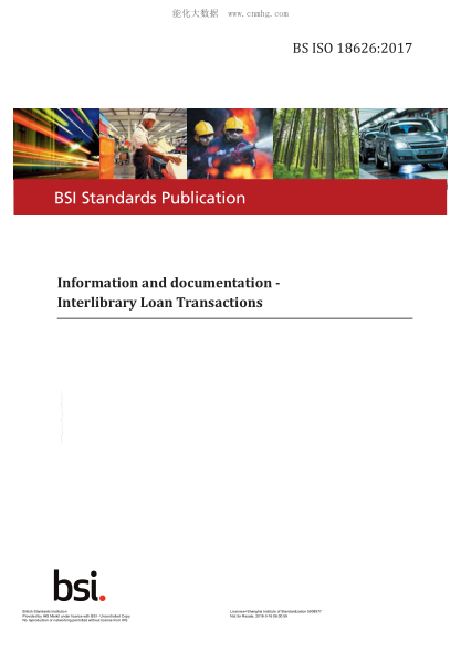 BS ISO 18626-2017   Information And Documentation. Interlibrary Loan Transactions
