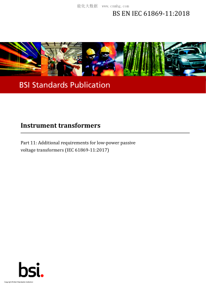 BS EN IEC 61869-11-2018   Instrument transformers. Additional requirements for low-power passive voltage transformers