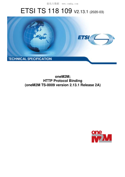 ETSI TS 118 109-2020  Onem2M; Http Protocol Binding (Onem2M Ts-0009 Version 2.13.1 Release 2A)