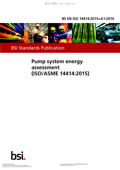 BS EN ISO 14414-2015+A1-2016 泵系統(tǒng)能量評估 Pump system energy assessment