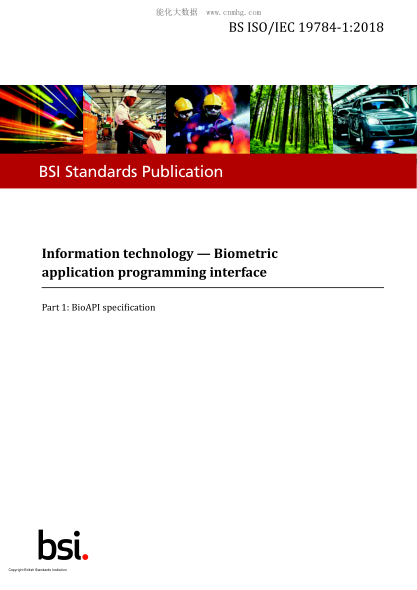 BS ISO/IEC 19784-1-2018   Information technology. Biometric application programming interface. BioAPI specification