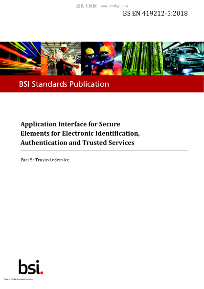BS EN 419212-5-2018 Application Interface for Secure Elements for Electronic Identification,Authentication and Trusted Services. Trusted eService