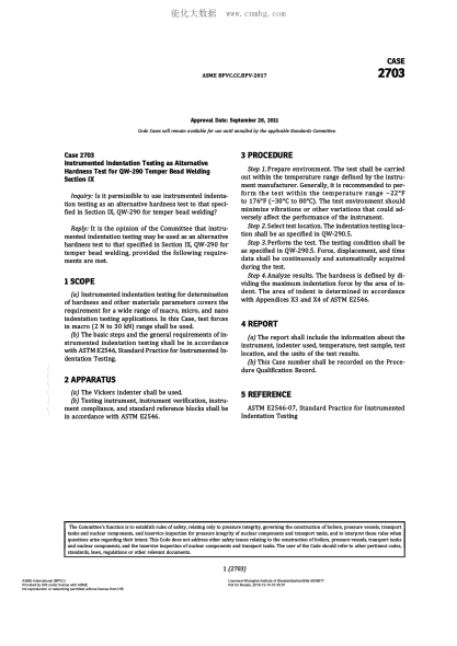 ASME BPVC-CC-BPV 2703-2017  Code Cases 2703:Boilers And Pressure Vessels