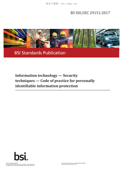 BS ISO/IEC 29151-2017   Information Technology. Security Techniques. Code Of Practice For Personally Identifiable Information Protection