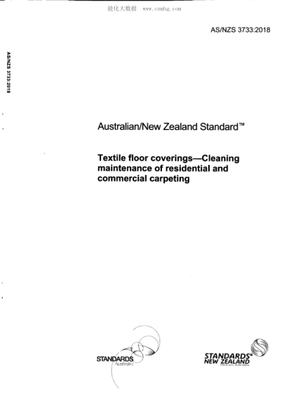 AS/NZS 3733-2018  Textile Floor Coverings - Cleaning Maintenance of Residential and Commercial Carpeting