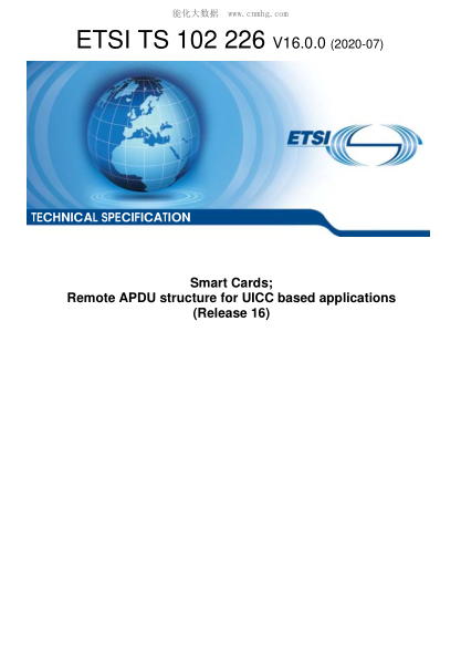 ETSI TS 102 226-2020  Smart Cards; Remote Apdu Structure For Uicc Based Applications (Release 16)