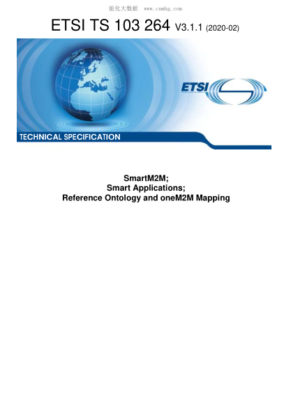ETSI TS 103 264-2020  Smartm2M; Smart Applications; Reference Ontology And Onem2M Mapping