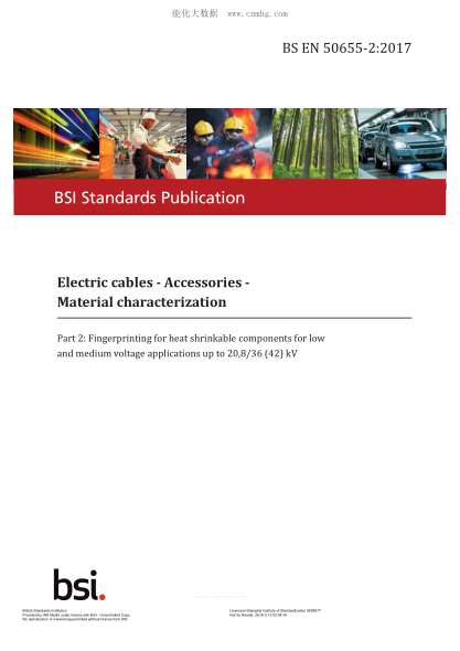 BS EN 50655-2-2017   Electric Cables. Accessories. Material Characterization. Fingerprinting For Heat Shrinkable Components For Low And Medium Voltage Applications Up To 20,8/36 (42) Kv