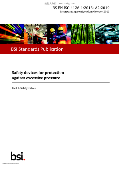 BS EN ISO 4126-1-2013+A2-2019 Safety devices for protection against excessive pressure. Safety valves